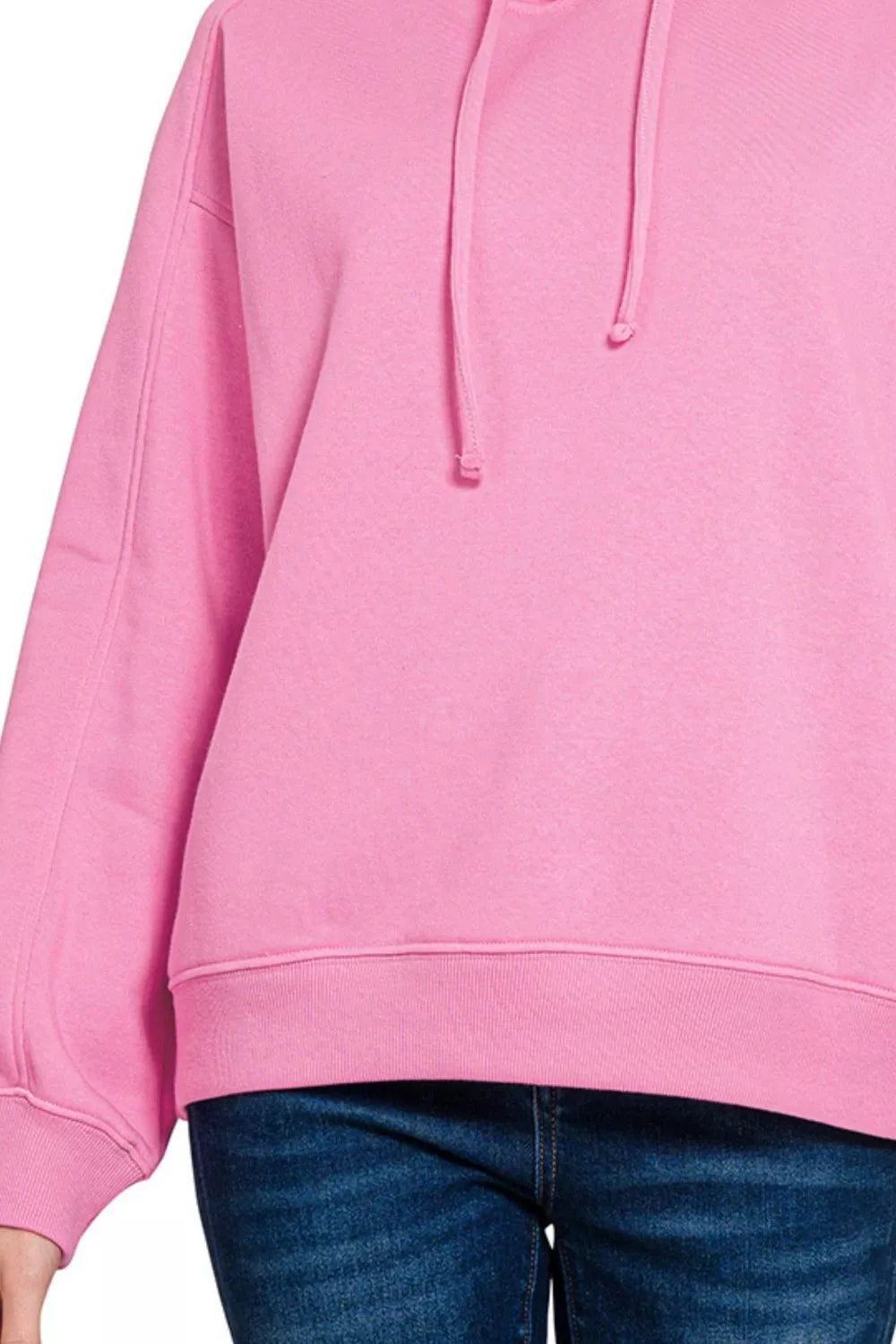 Drawstring Relaxed Fit Fleece Hoodie