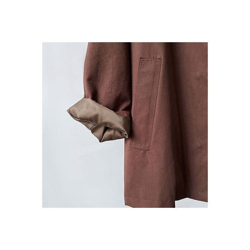 Casual Stand Collar Coat with Relaxed Fit