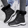 Women's Warm Mid-Calf Fleece-Lined Snow Boots | Lace-Up Winter Shoes