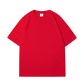 Solid Color Unisex Round Neck T-Shirt with Small Neckline