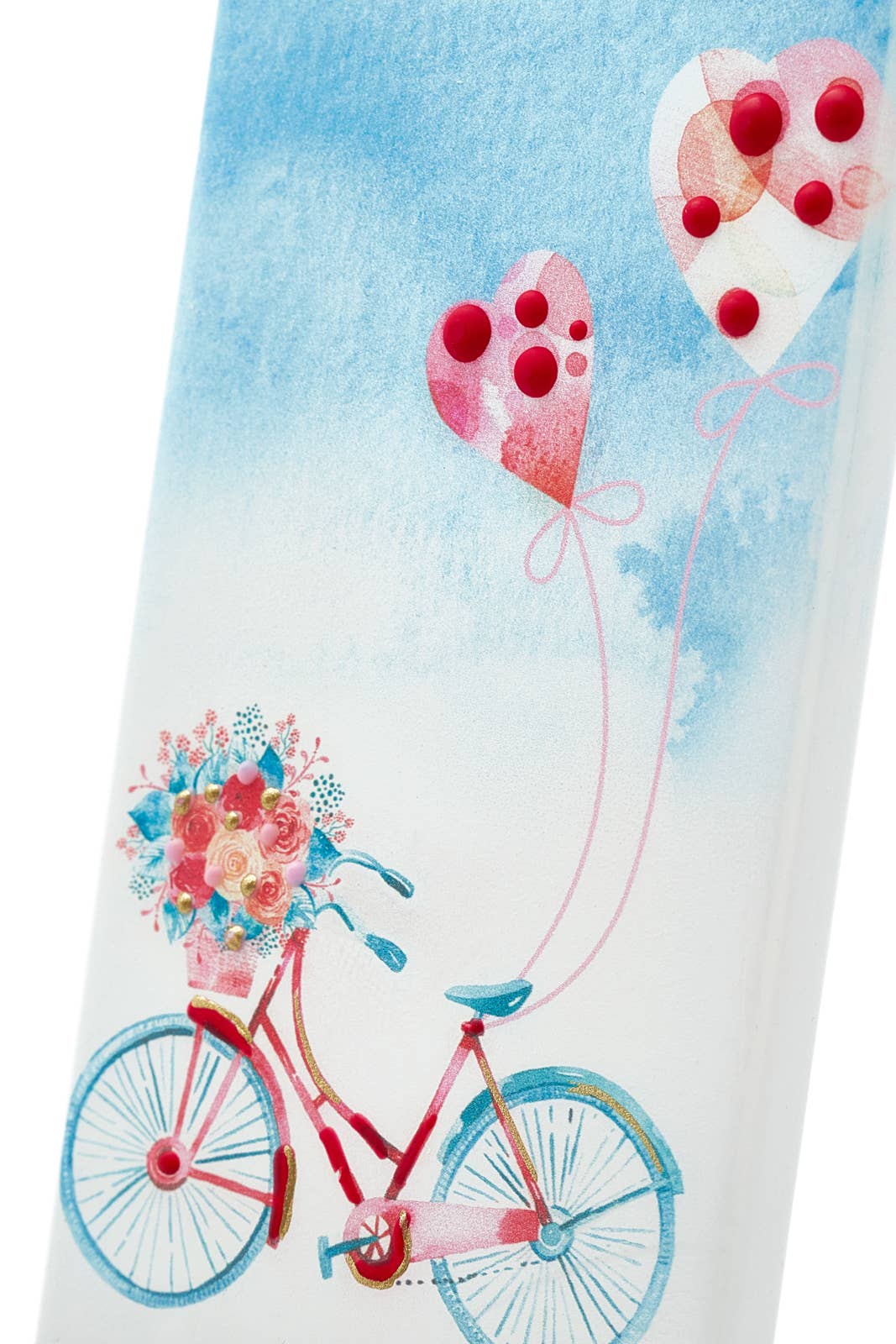 Flatyz Valentine Bike With Heart Balloons Candle