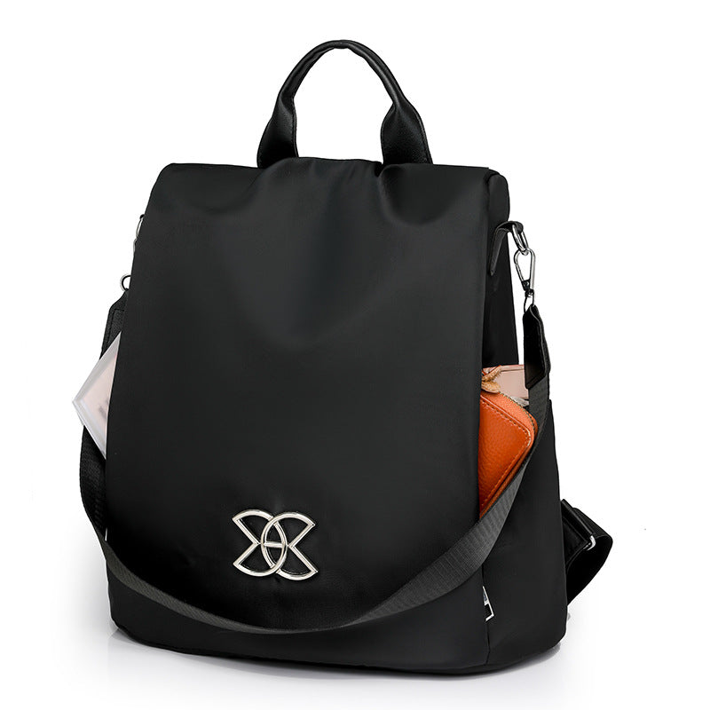 Women's Stylish Lightweight Nylon Backpack - Multi-Pocket Travel Daypack