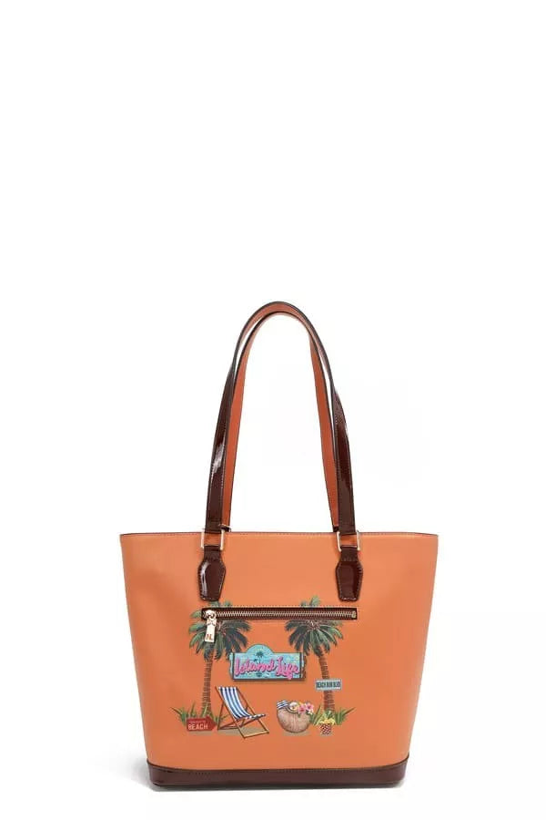 Tropical Beach House Print Shopper Bag