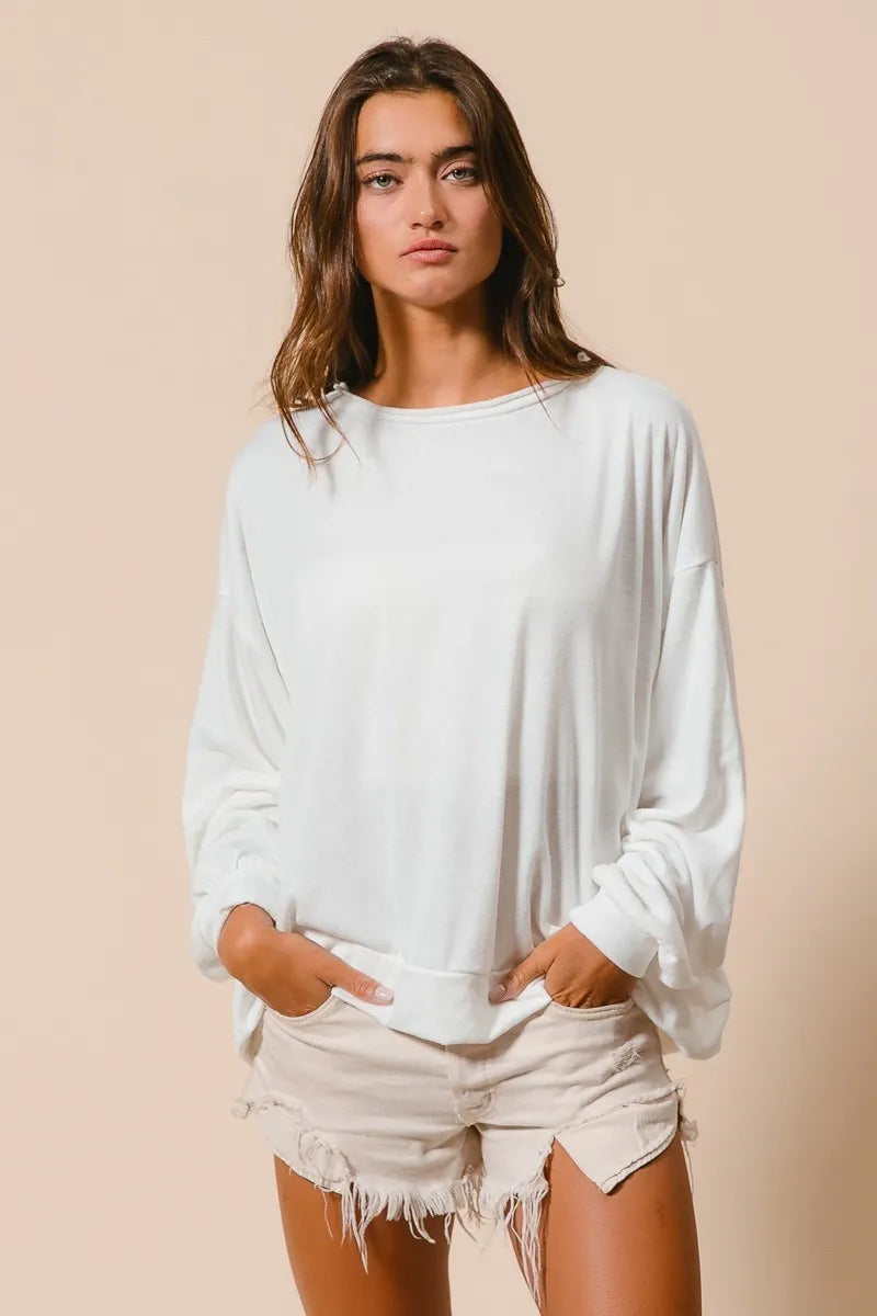 Loop Terry Pull Over With Cut Edge Band