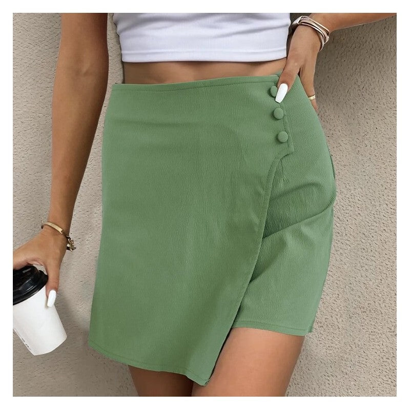 Solid Color High-Waisted Skirt Pants: Elevate Your Style