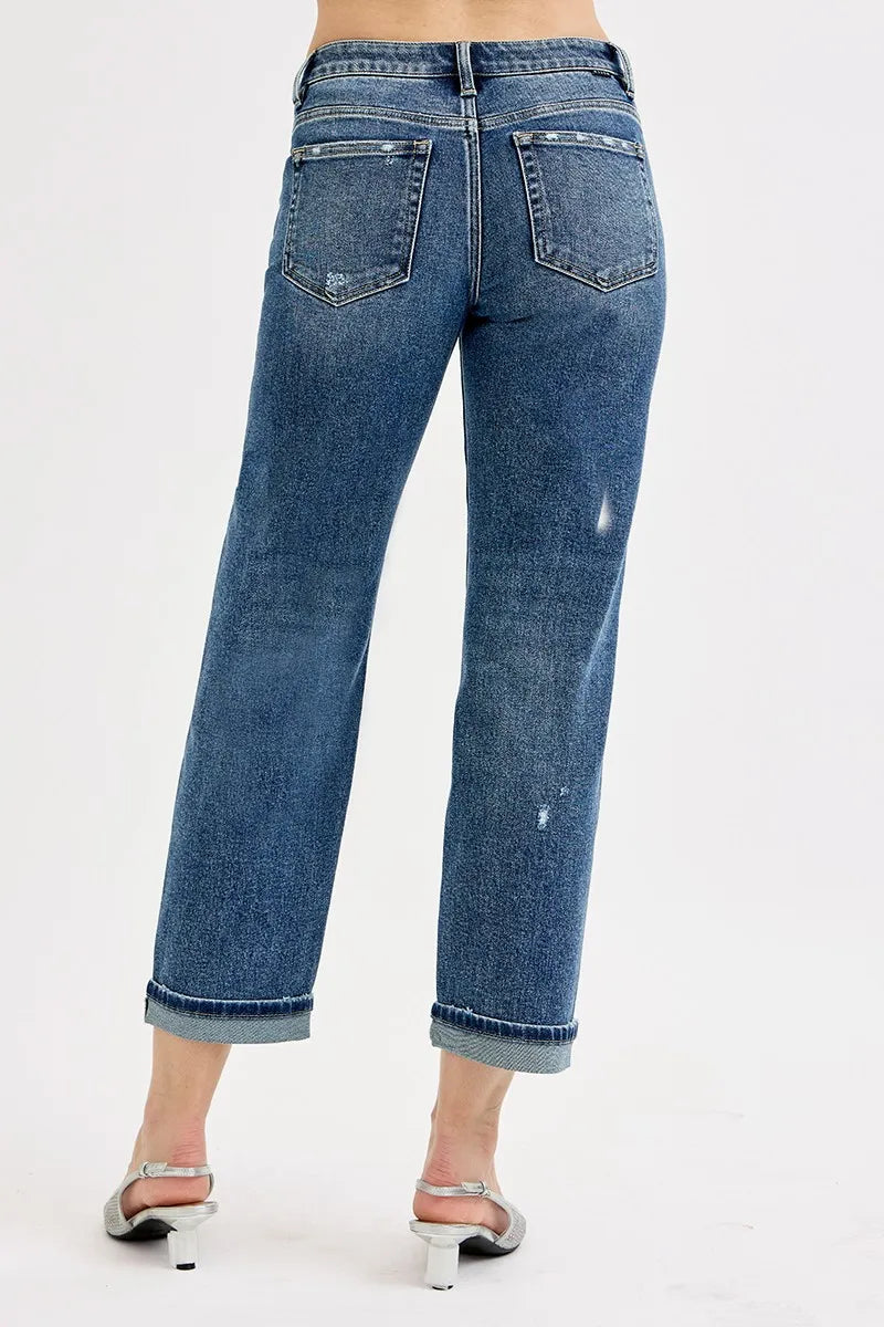 Full Size Low Rise Crop Boyfriend Jeans Plus Size