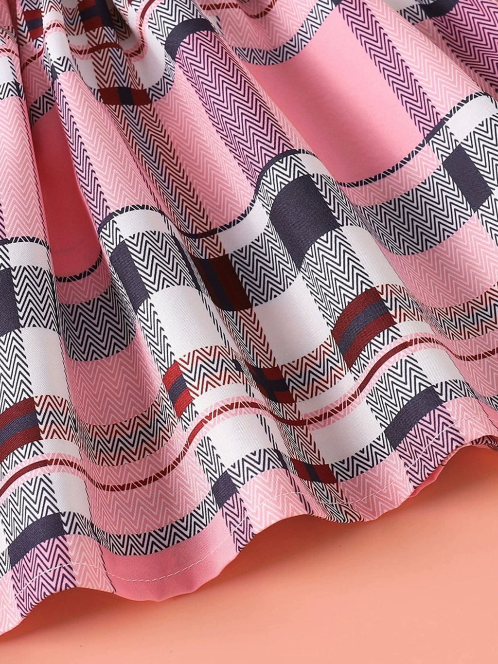 Children's Bow Ruffled Plaid Dress