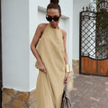 Breathable Solid Color Thin Strap Nightgown