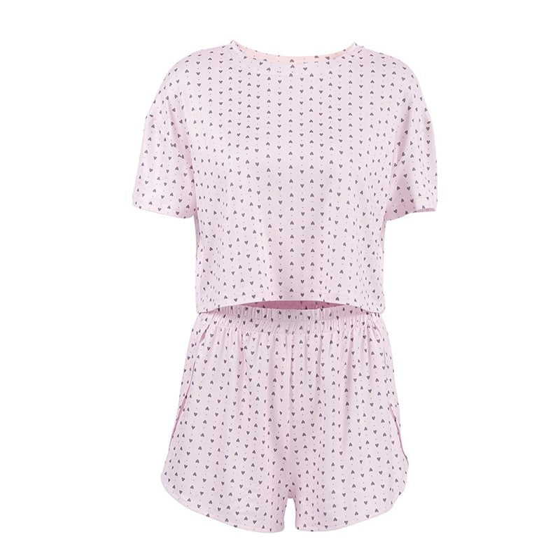 Printed Crop Top and Shorts Set