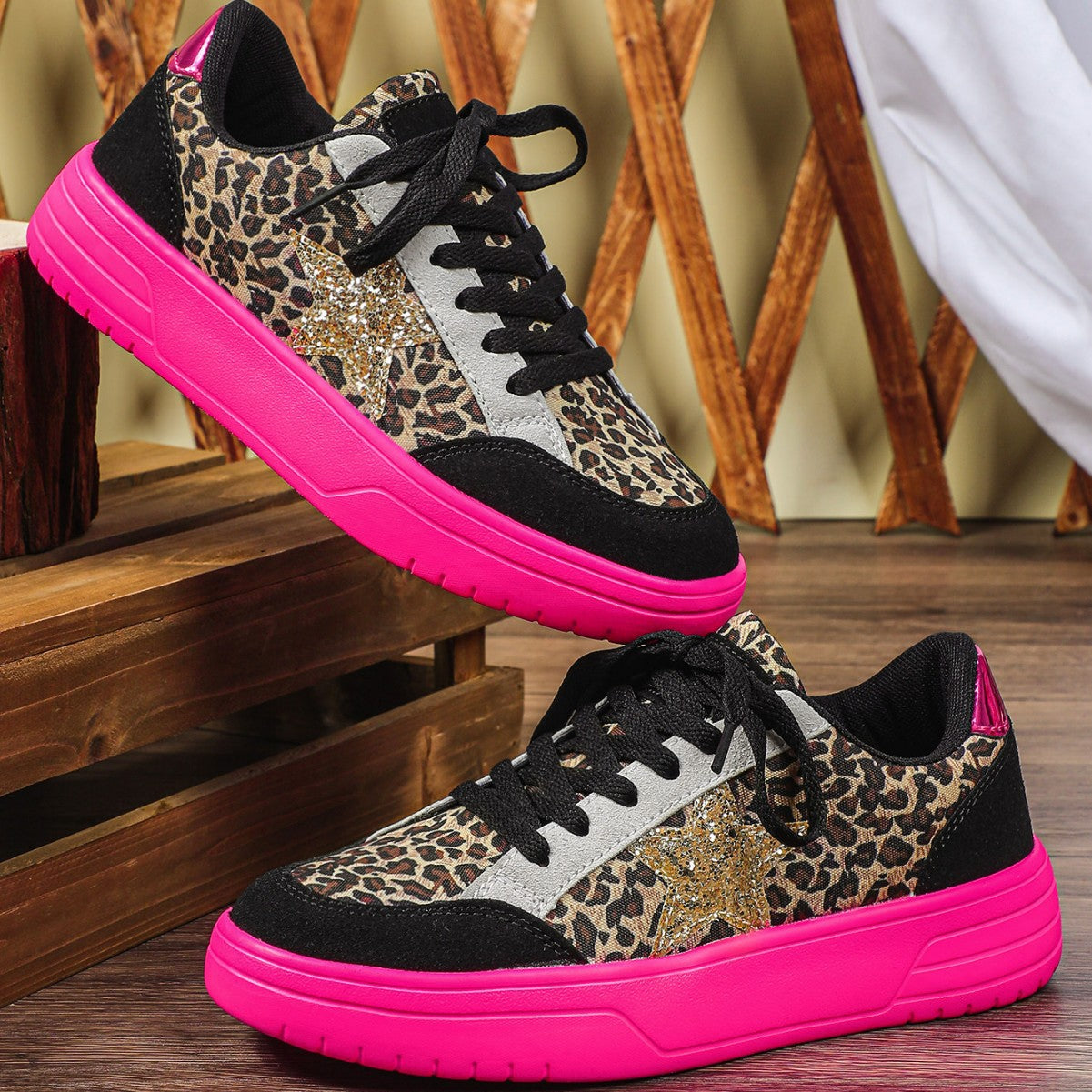 Leopard Print Retro Skate Shoes | Unisex Low-Top Sneakers | Men's & Women's