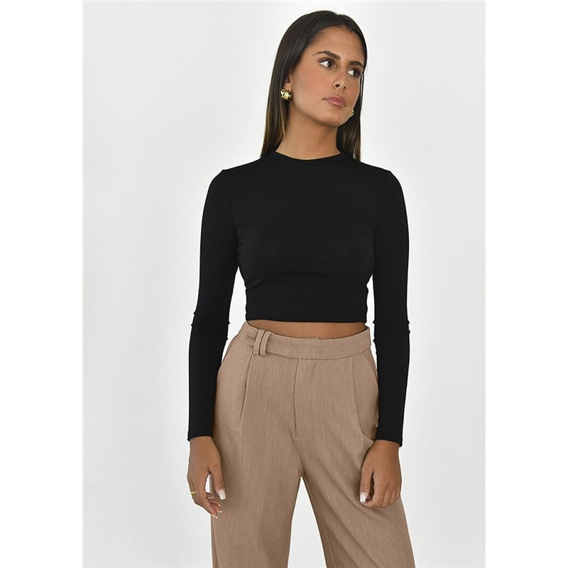 High Waisted Wide Leg trousers in Solid Color