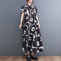 Loose Fit Fashion Short Sleeve Printed Midi Dress