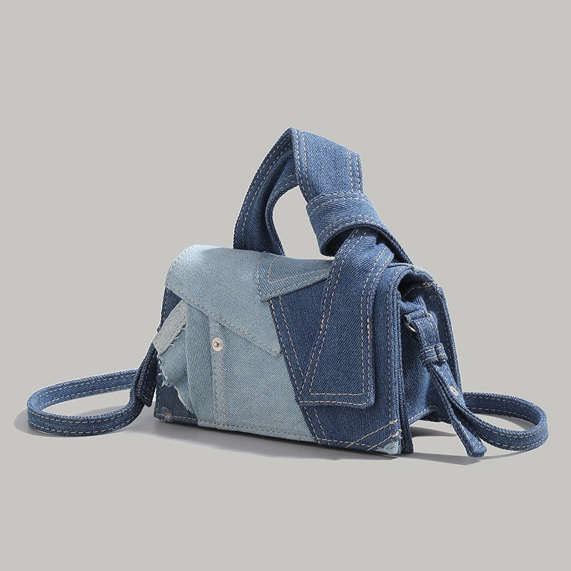 Denim Fabric Crossbody Bag