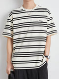 Men's Plus Size Striped Casual Round Neck T-Shirt