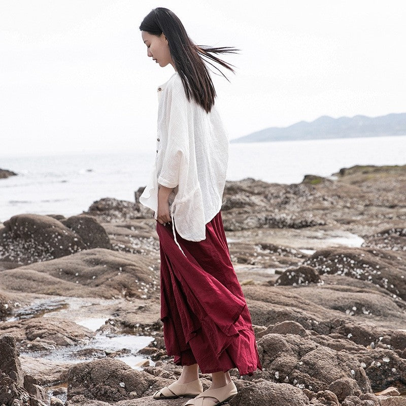 Bohemian Chic Asymmetrical Solid Color Sling Dress