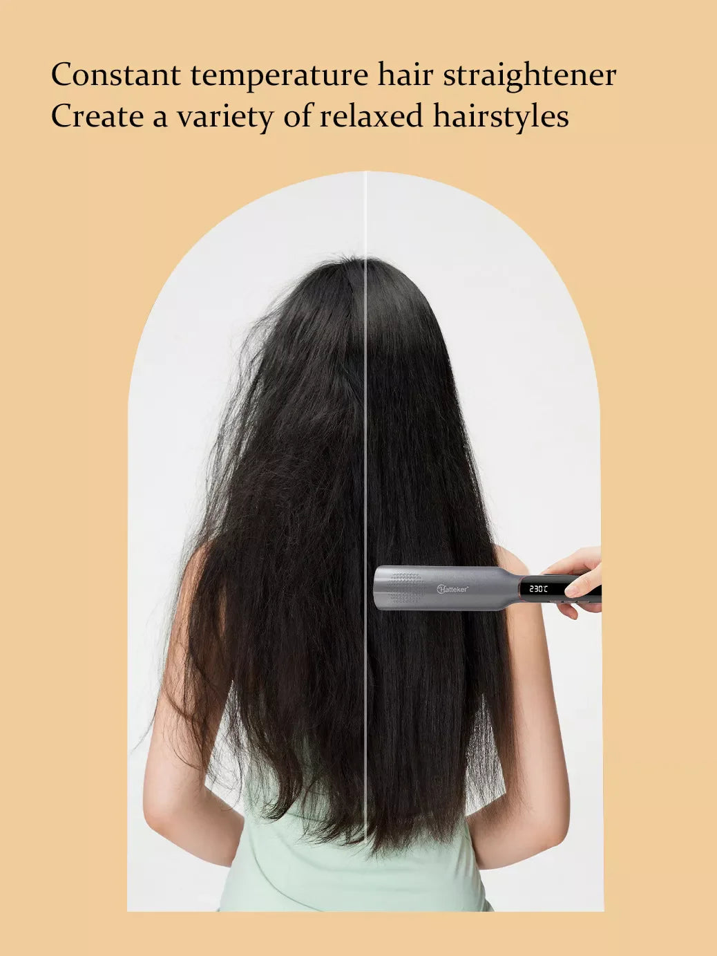 Curling and Straightening Hair Iron with Temperature Control