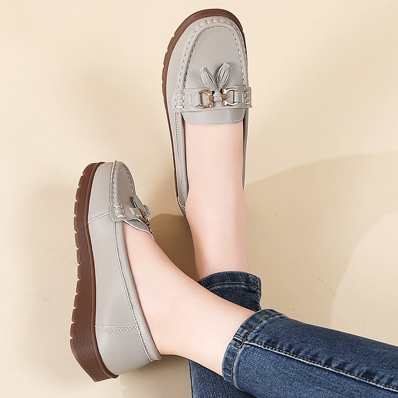Women's Plus-Size Suede Flat Moccasin Loafers | Slip-On Tassel Shoes