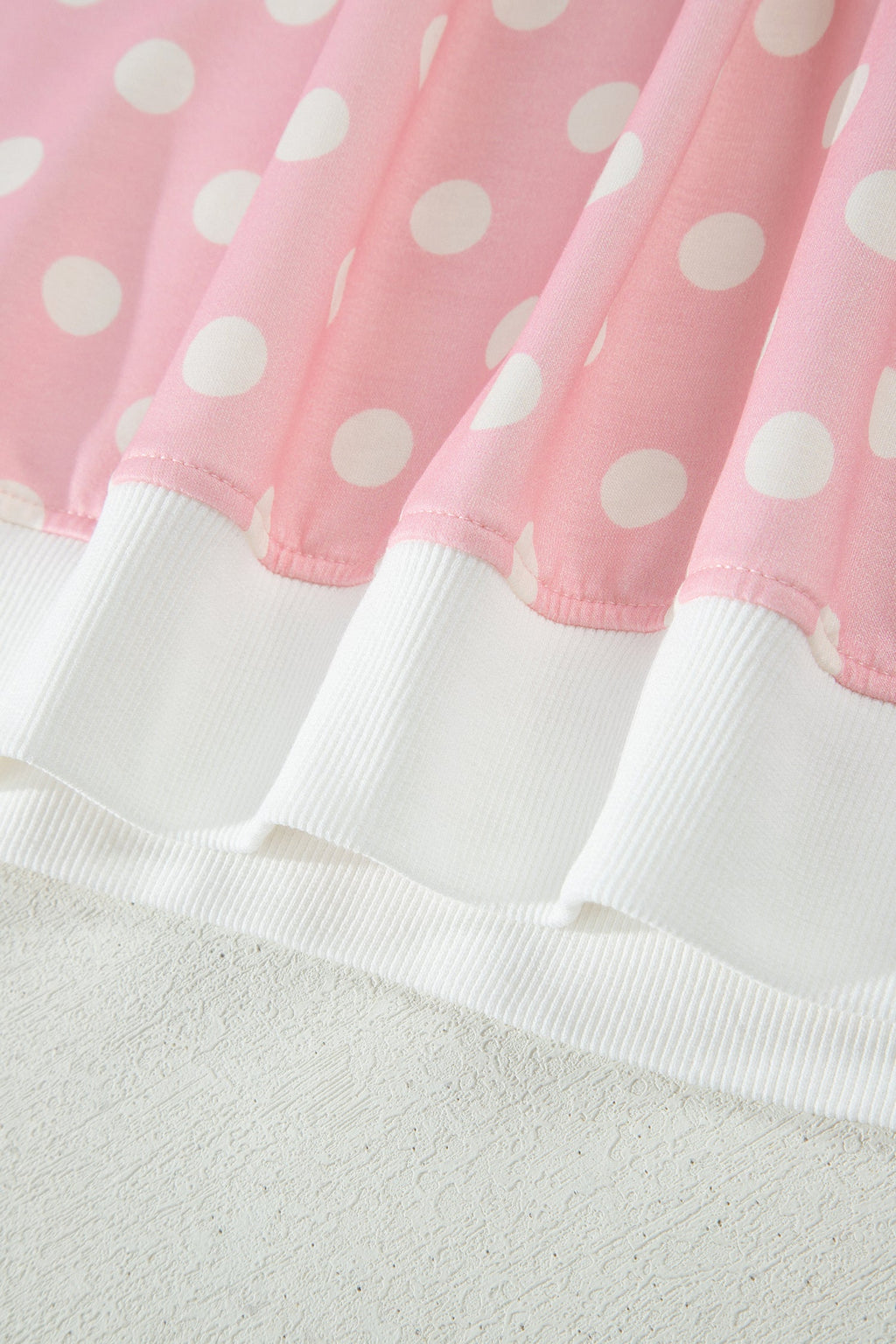 Pink Polka Dot Print Mock Neck Short Sleeve Top Shift Pant Set