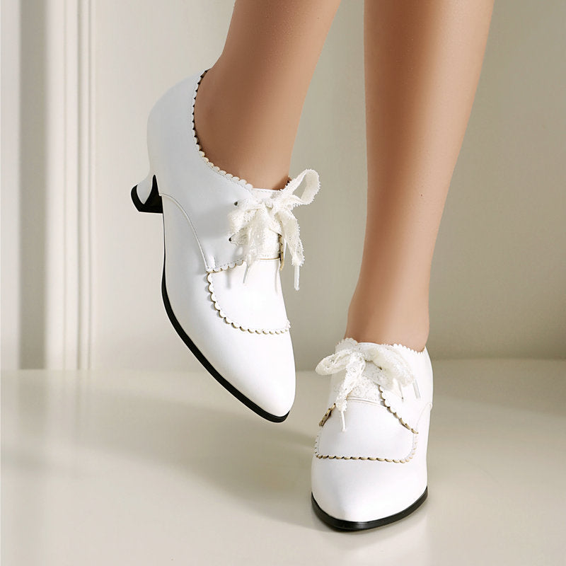 Women's Pointed-Toe Chunky Heel Dress Shoes - Waterproof Platform Pumps
