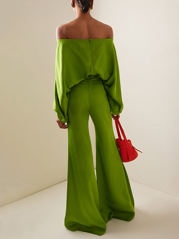 High-Waisted Loose Solid Color Split-Joint Trousers