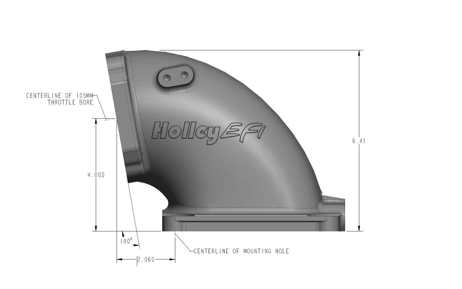 Cast Aluminum 4500 EFI Throttle Body Intake Elbow-LS