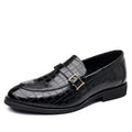 Men's Pointed Toe Leather Dress Shoes - Slip-On Business Casual Loafers