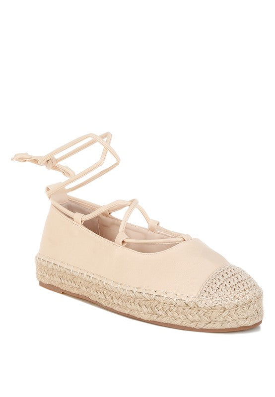 Alaya Woven Toe Lace-Up Espadrilles
