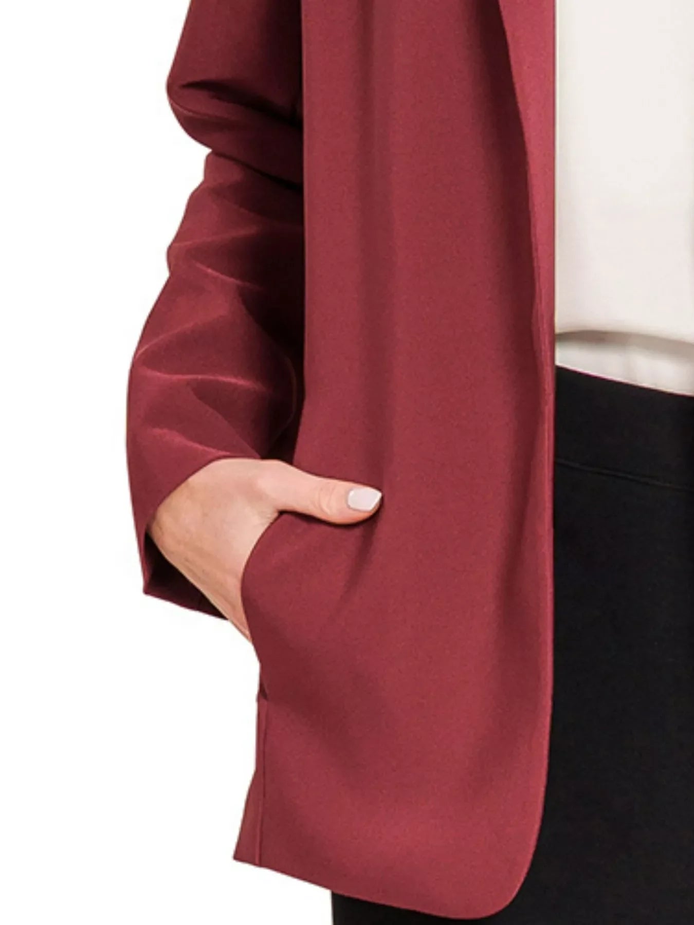 Woven Long Sleeve Blazer With Lining