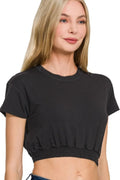 Elastic Hem Crop Top