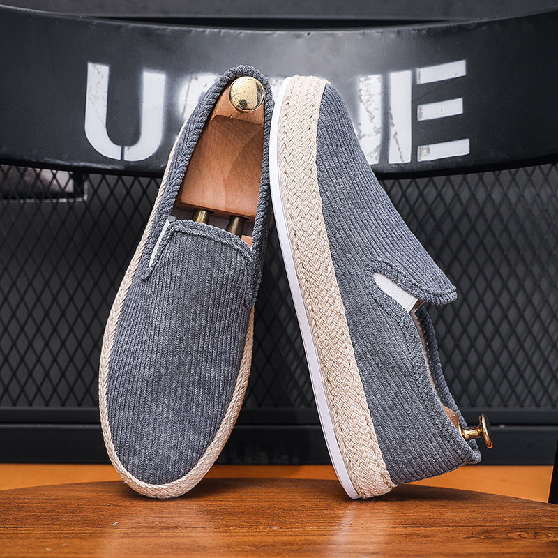 Men's Casual Slip-On Loafer Shoes – Lightweight Flat Heel | Black Beige Gray