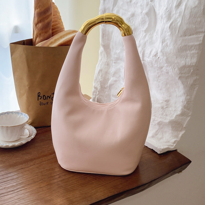 Women's Trendy Tote Bucket Bag - PU Leather Shoulder Bag for Everyday Commuting