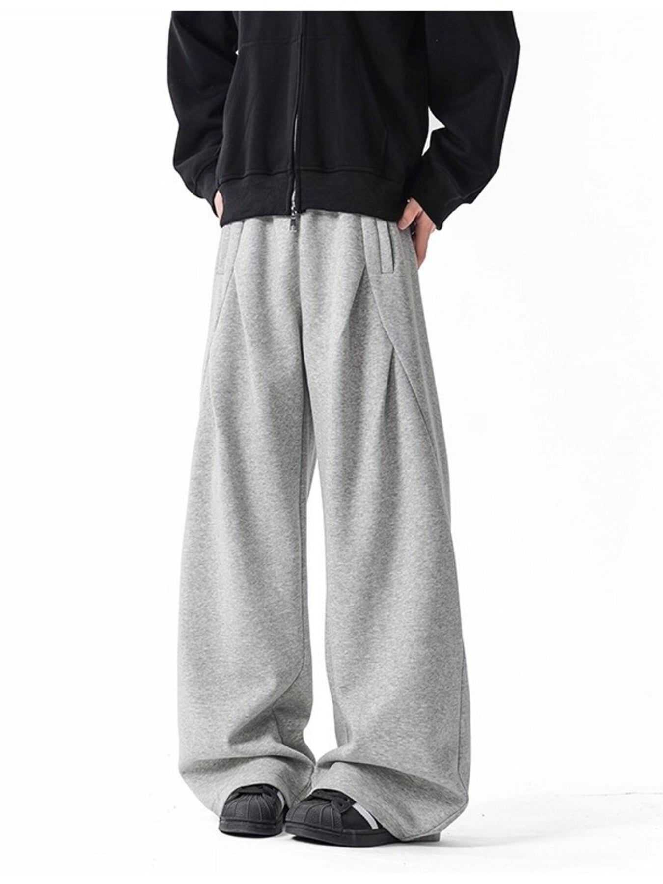 Men's Plus Size Wide Leg Drawstring Casual Pants