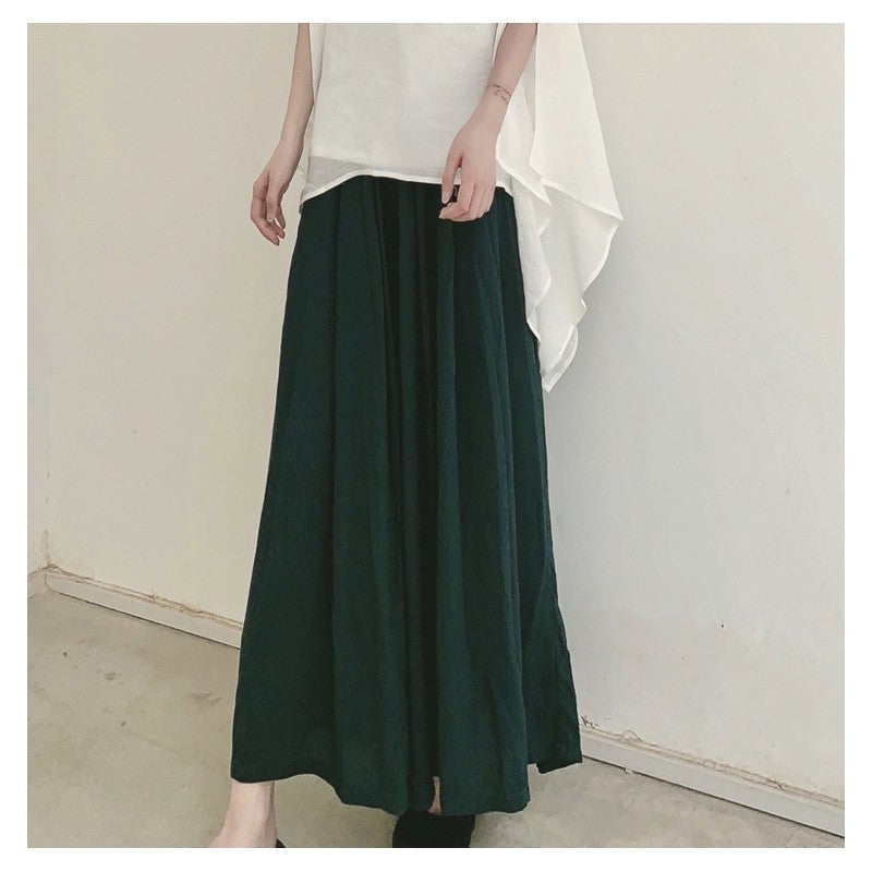 Wide Leg Casual Loose Fit Retro Pants in Solid Color