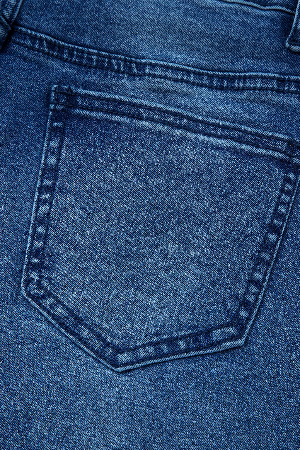 Sail Blue Frayed Cropped Straight Jeans