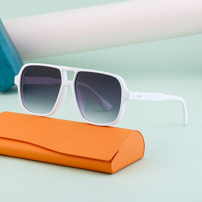 Retro Large Full Square Frame UV400 UV Protection Outdoor Sunglasses