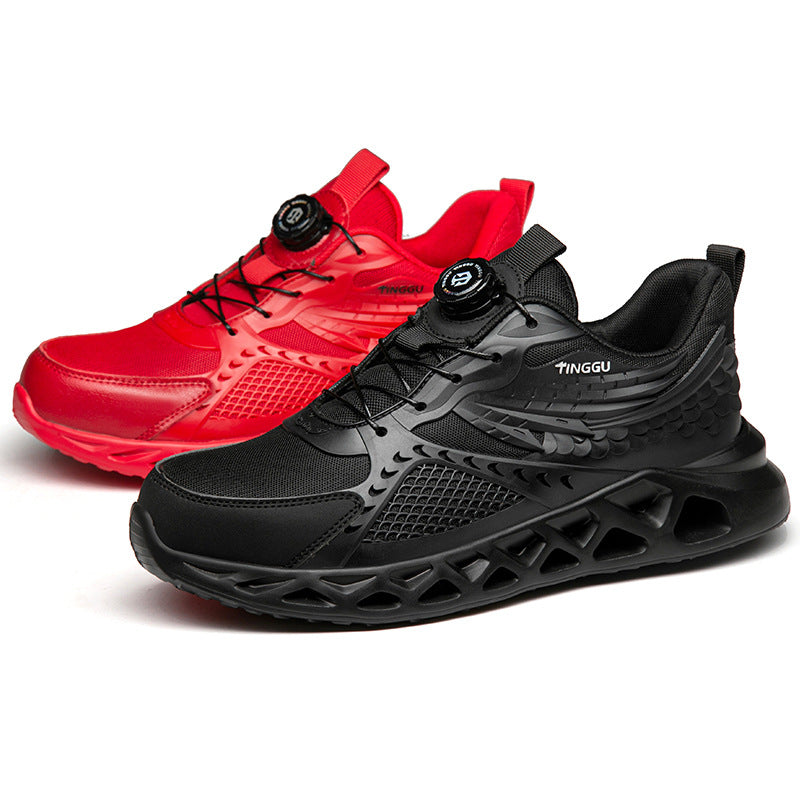 Men's Steel Toe Work Shoes - Impact-Resistant Puncture-Proof Breathable Safety Shoes