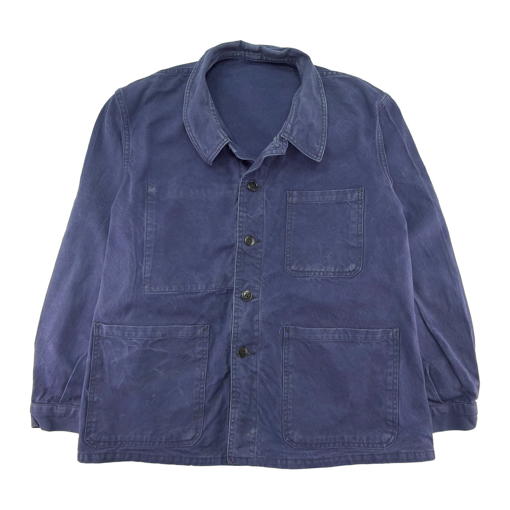 Vintage Blue French Work Jacket - Fits Men's Medium-large / Women's Large