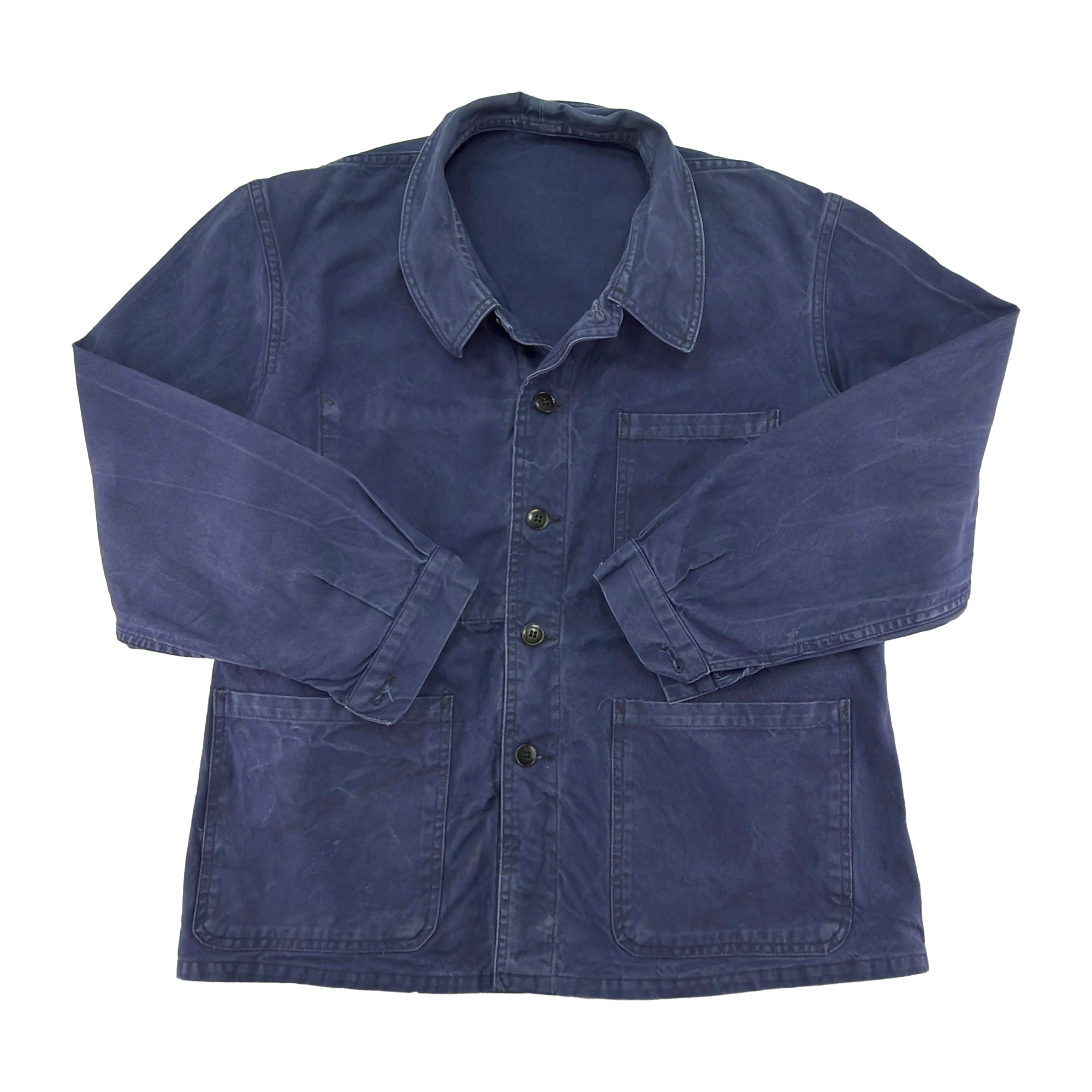 Vintage Blue French Work Jacket - Fits Men's Medium-large / Women's Large