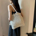 Hollow Out Cotton Thread Woven Lined Top