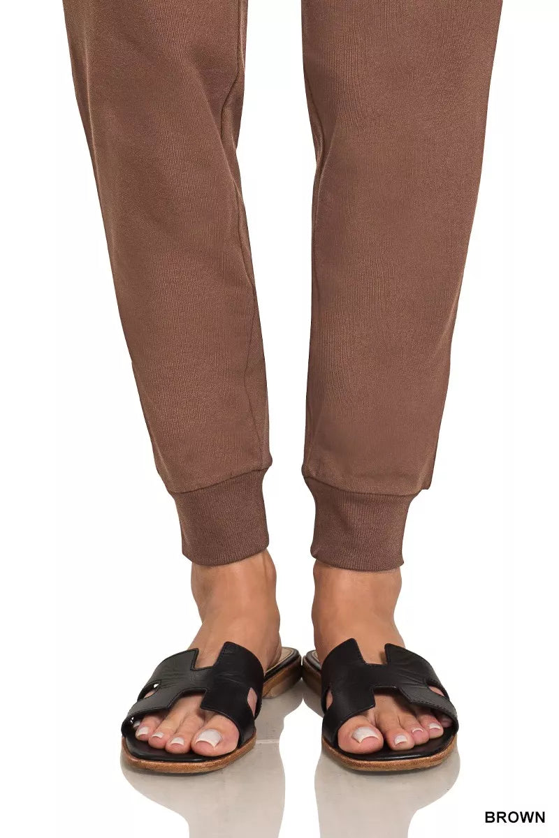 Drawstring Cotton Joggers with Pockets