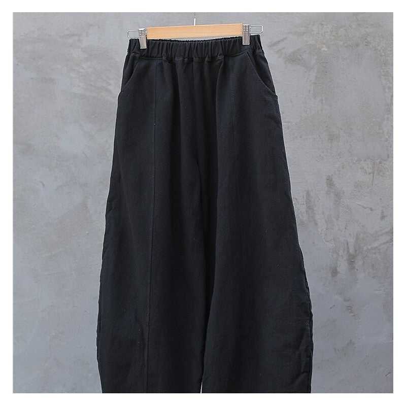 Relaxed-Fit Solid Color Trousers for Ultimate Comfort