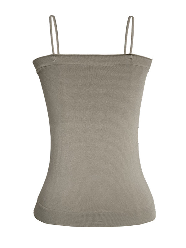 Simple Casual Solid Color Spaghetti-Neck Vest Top