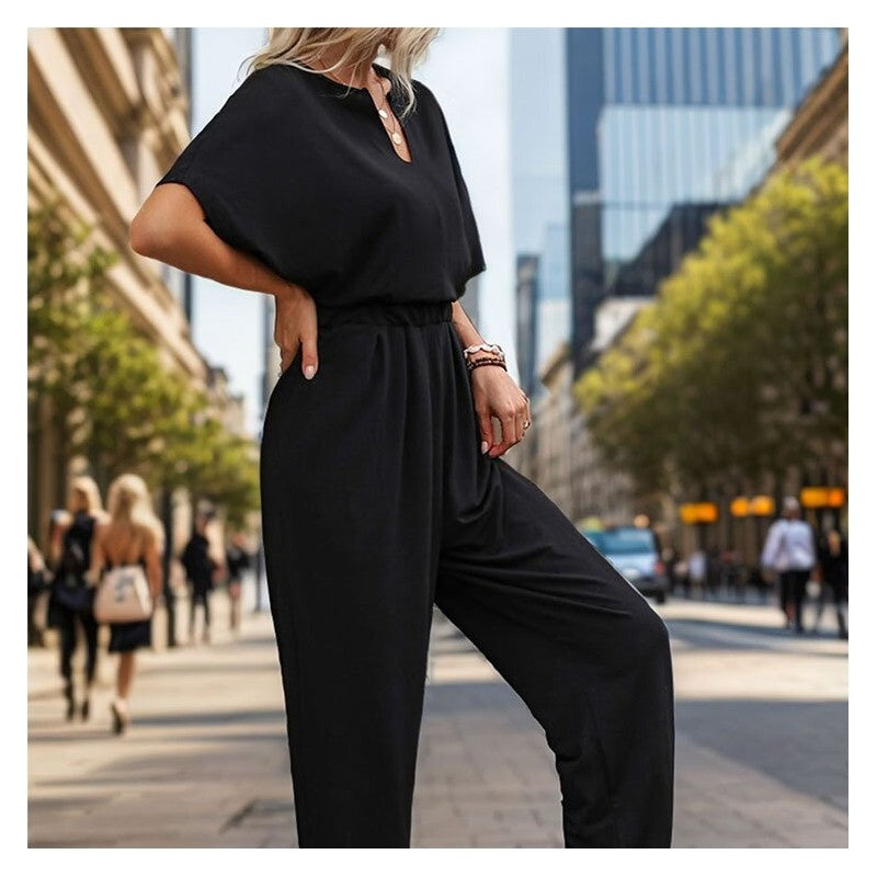 Solid Color Casual Jumpsuit