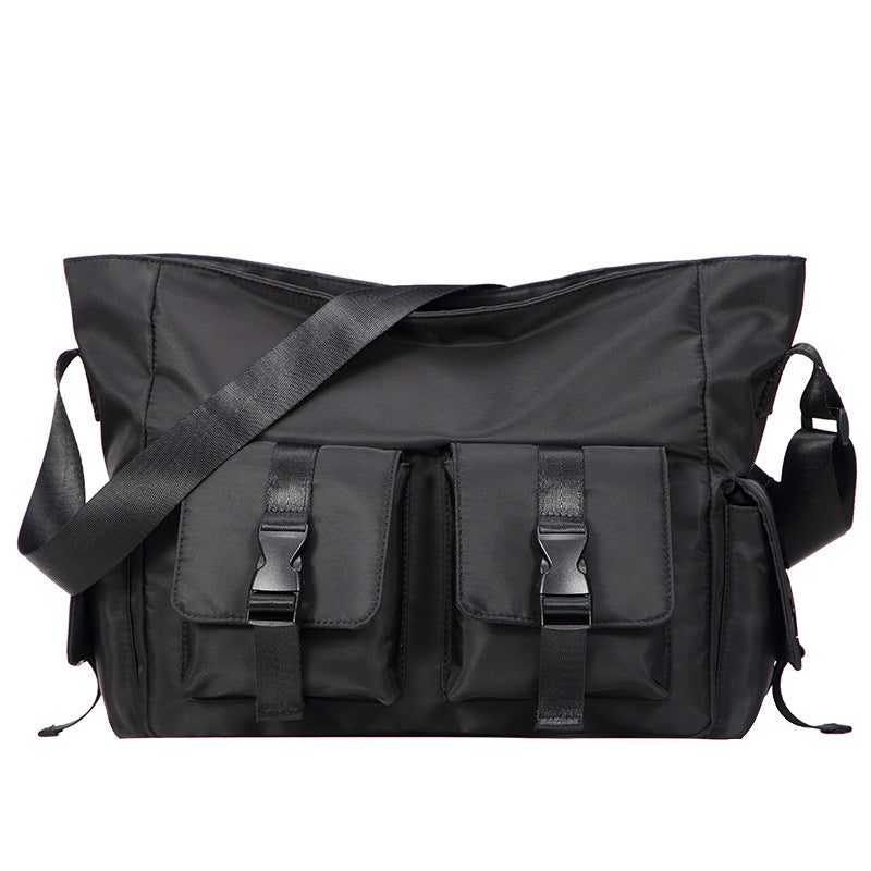 Men's Japanese Streetwear Canvas Crossbody Bag – Utility Shoulder Bag for Travel & Daily Use
