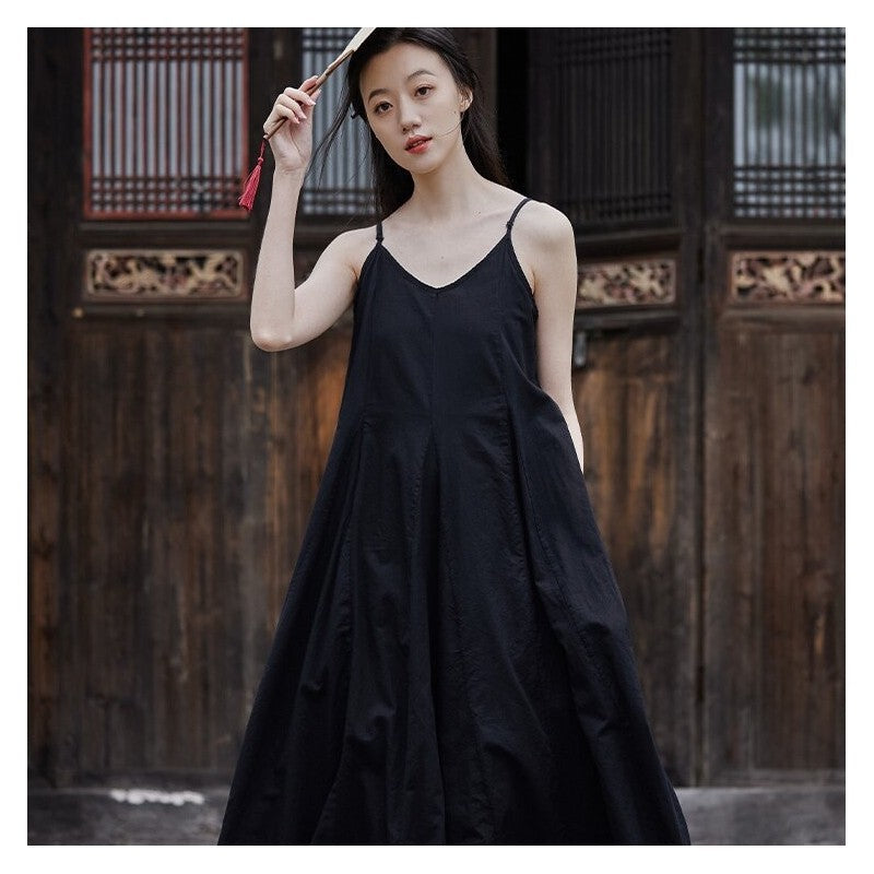 Enhanced Double Layer Swing Halter Dress in Solid Color