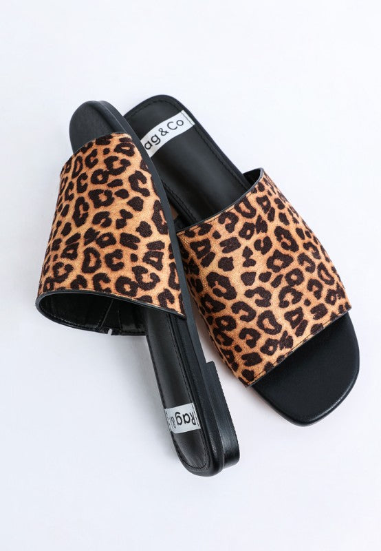 Panthera Leopard Print Slider Flats