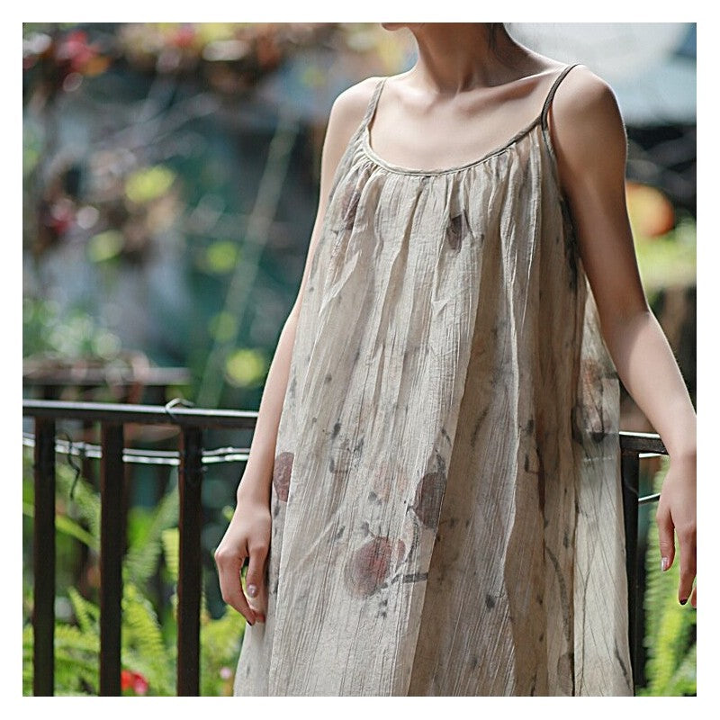 Floral Print Loose Fit Camisole Dress