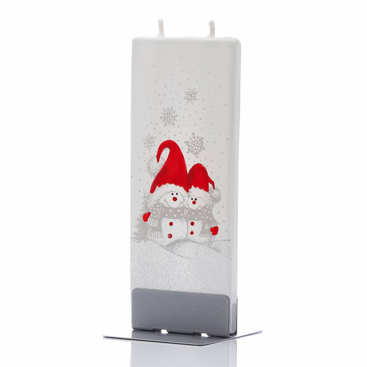 Flatyz Two Snowmen & Red Hats Candle