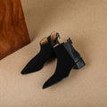Women's Matte Square-Toe Lug Sole Boots | Microfiber Leather Fall & Winter Ankle Boots