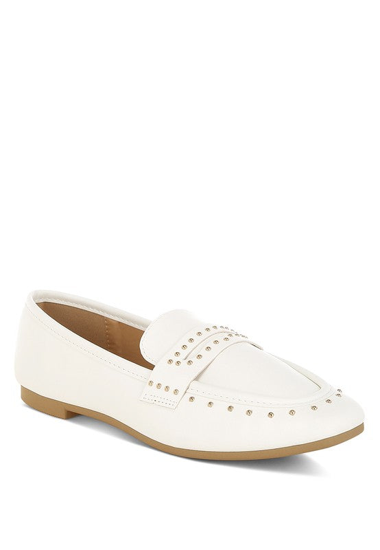 Dorlina Studded Faux Leather Loafers
